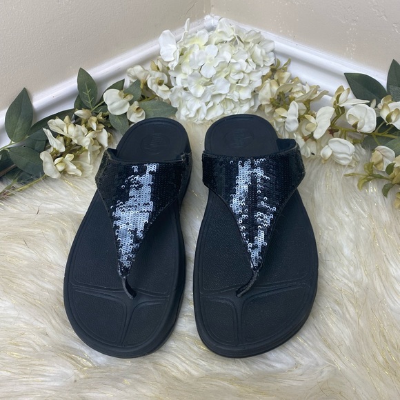 FitFlops Electra sequin thong Sandals sz 10 - Picture 2 of 7